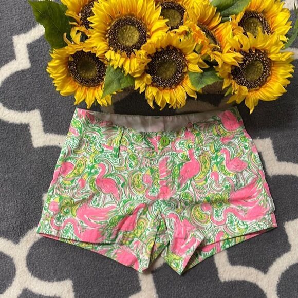 Lilly Pulitzer Paisley Flamingo 🦩 Callahan Shorts - Picture 1 of 11